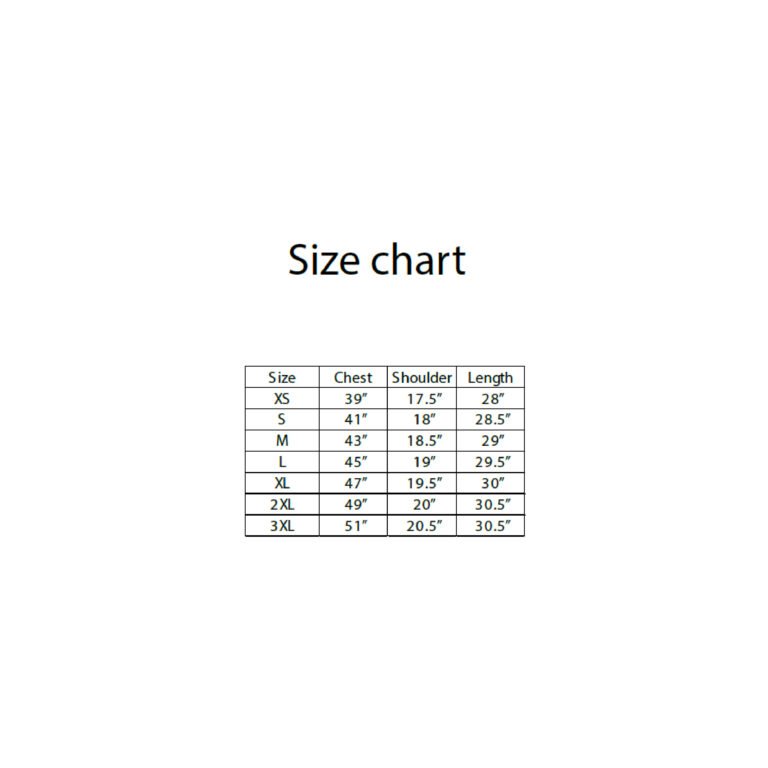 chef jacket-size chart