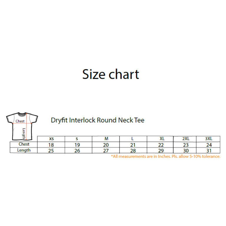 polyester interlock tee-size chart